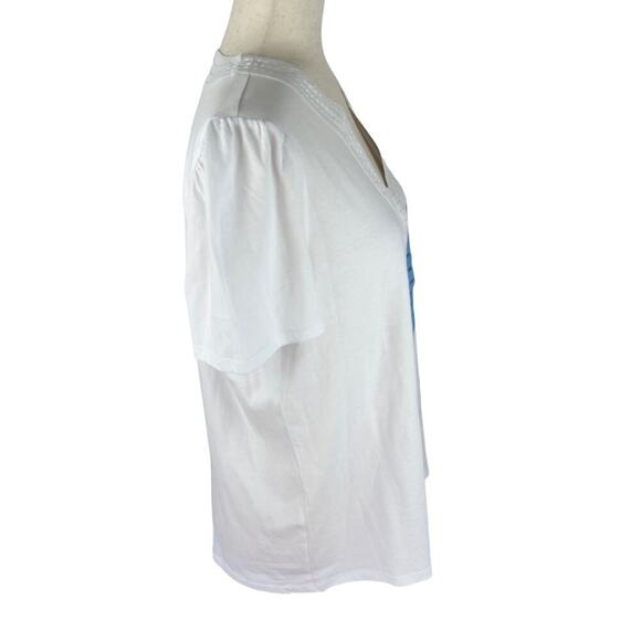RAFAELLA SHORT SLEEVE CASUAL V-NECK TOP IN WHITE NWT WOMEN'S SIZE LARGE - Picture 6 of 12